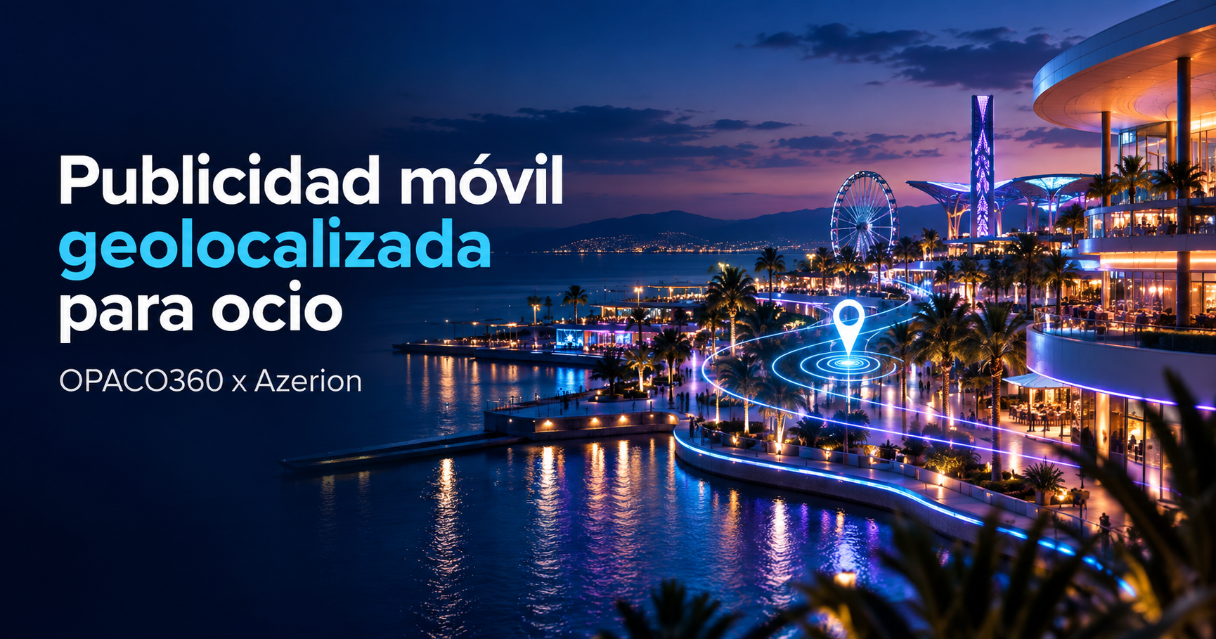 Representación visual de ocio y publicidad móvil geolocalizada